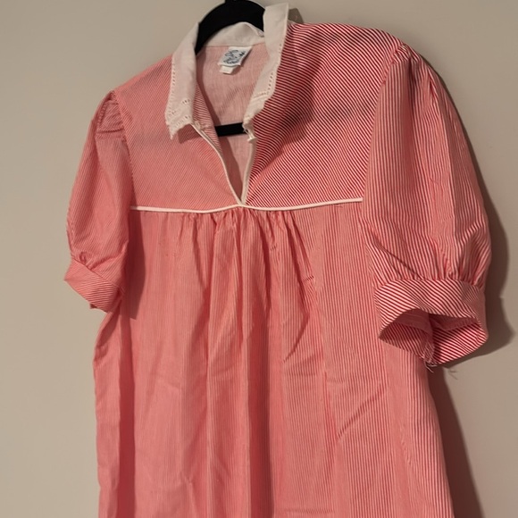 Vintage En Route cotton blend red/white striped top size 11/12 - Picture 3 of 5